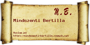 Mindszenti Bertilla névjegykártya
